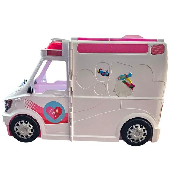 Mattel Barbie Care Clinic 2-in-1 Ambulance & Hospital Playset W/ Lights & Sounds - Picture 1 of 15